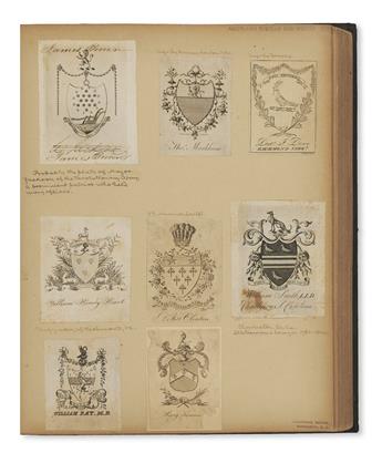 (BOOKPLATES.) Over 750 eighteenth-to-nineteenth-century engraved bookplates, ownership labels, bookseller’s tickets, etc.